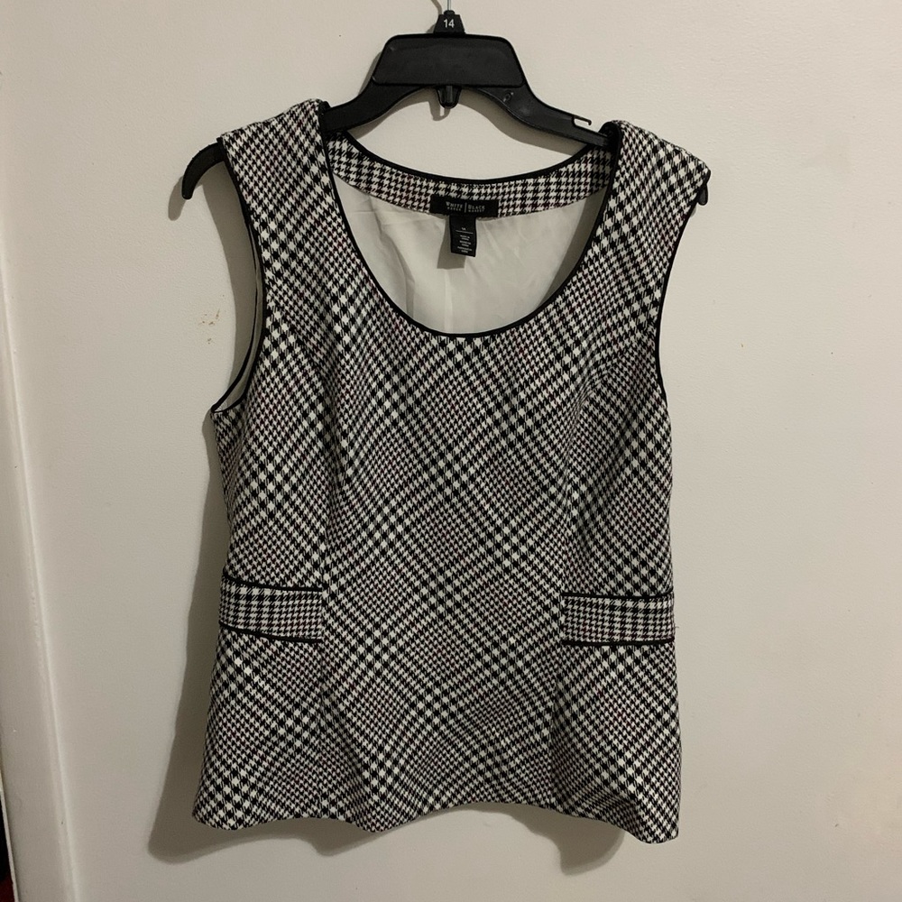 White House Black Market Houndstooth Blouse- Sz 14